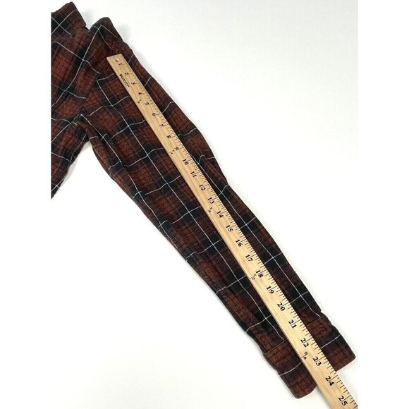 PRANA Mens SMALL Rust/Navy Plaid L/S Button-Up Organic Cotton FLANNEL SHIRT EUC - Picture 5 of 7